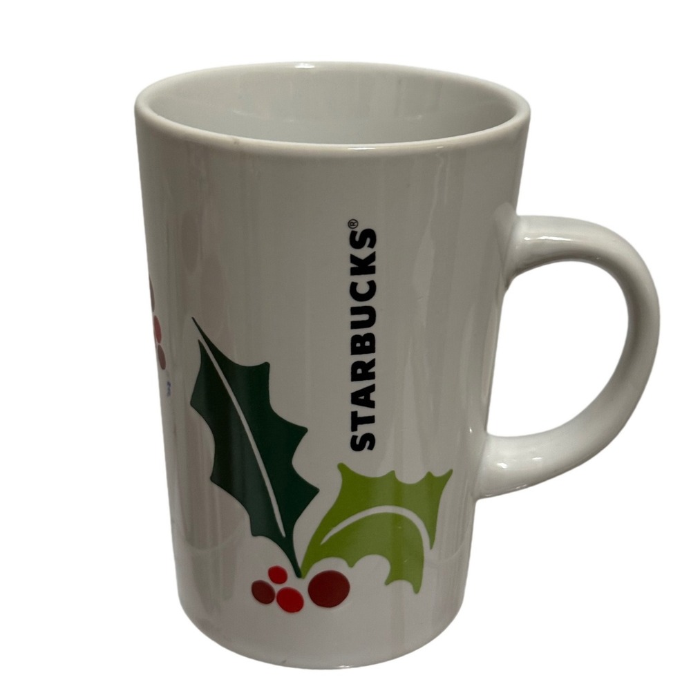 Starbucks‎ 2011 Holiday Holly Berry Tall Latte Mug 10.6 oz Christmas Coffee Cup